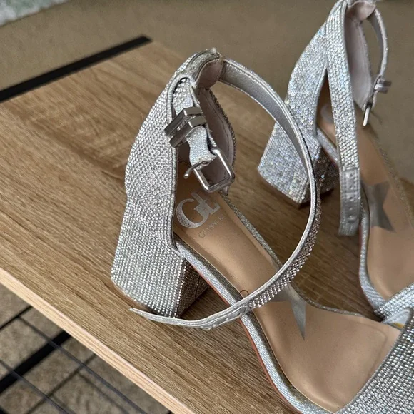Gianni Bini Glittering Silver Heels - Picture 2 of 5